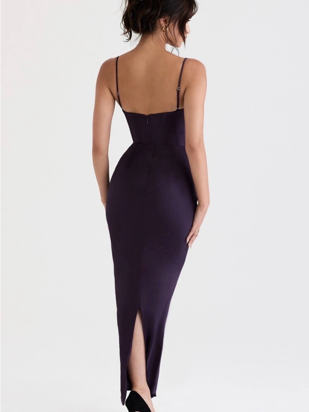 Elegant Purple Corset-Style Maxi Dress - Picture 2 of 5